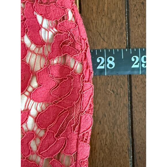 City Chic Lace Whisper Dress Sz XL 22 Raspberry Nude Midi Wedding Guest Sexy NWT - Picture 8 of 13